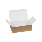 Snackbox L, Kraftpapier/Weiß, 220 × 120 × 75 mm – leer
