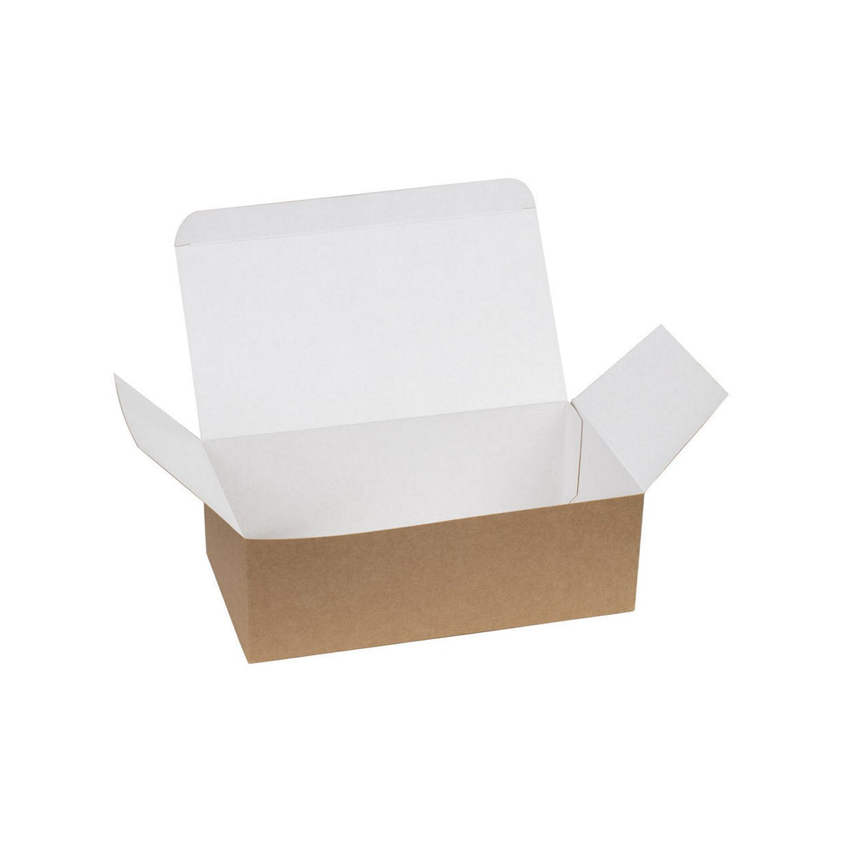 Snackbox L, Kraftpapier/Weiß, 220 × 120 × 75 mm – leer