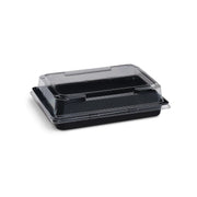 Sushi-Schale M, PET, Schwarz, 163 x 112 x 21,1 mm, inkl. Deckel – leer, mit Deckel